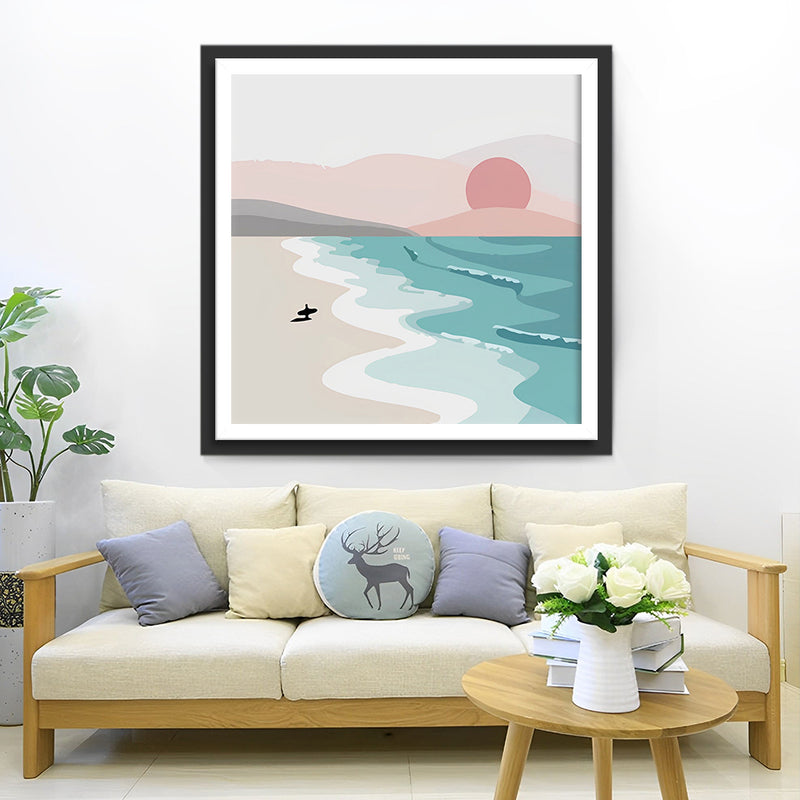 Mer et Soleil Cartoon Broderie Diamant
