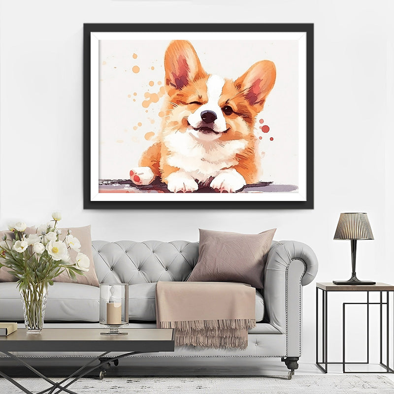 Mignon Corgi Broderie Diamant