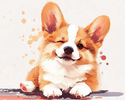 Mignon Corgi Broderie Diamant