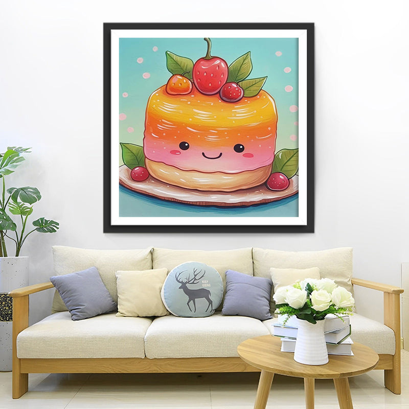 Mignon Gâteau Pudding aux Fruits Broderie Diamant