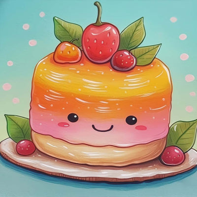 Mignon Gâteau Pudding aux Fruits Broderie Diamant