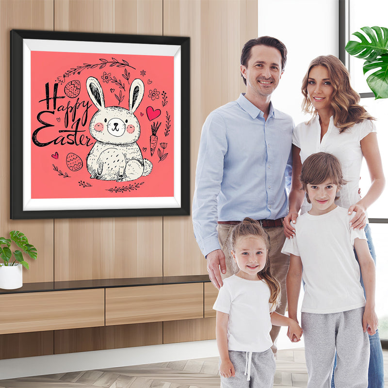 Mignon Lapin Dessiné de Pâques Fête Broderie Diamant