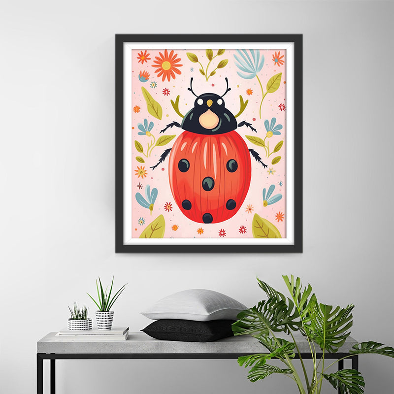 Mignonne Coccinelle Rouge Broderie Diamant