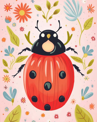 Mignonne Coccinelle Rouge Broderie Diamant