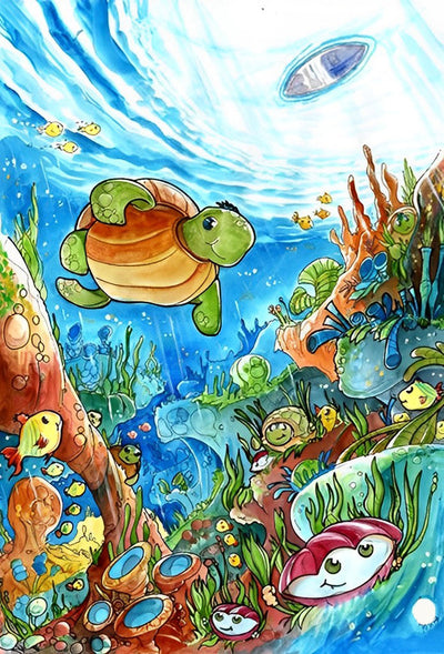 Mignonne Tortue Cartoon Broderie Diamant