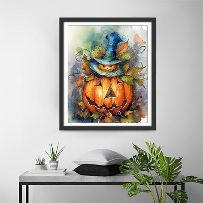 Monstre Citrouille d’Halloween Broderie Diamant