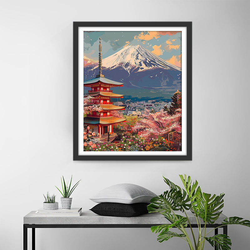 Mont Fuji, Japon Broderie Diamant