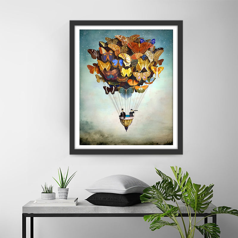Montgolfière Papillon Broderie Diamant