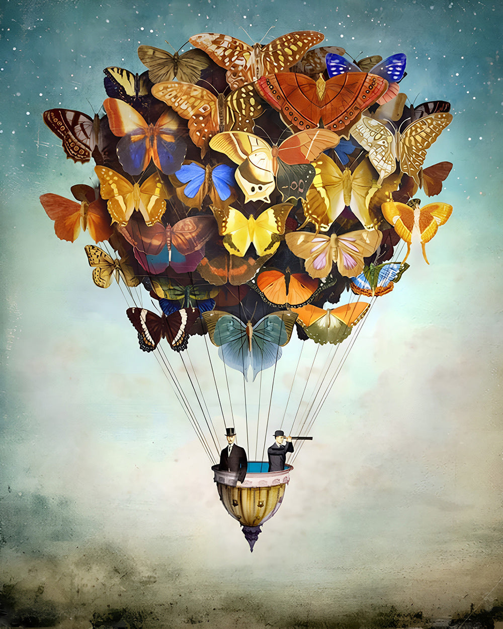 Montgolfière Papillon Broderie Diamant