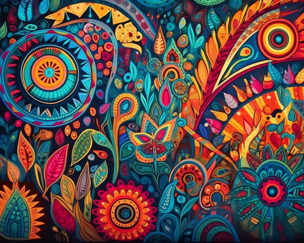 Motif Coloré de Plume Abstraite Broderie Diamant