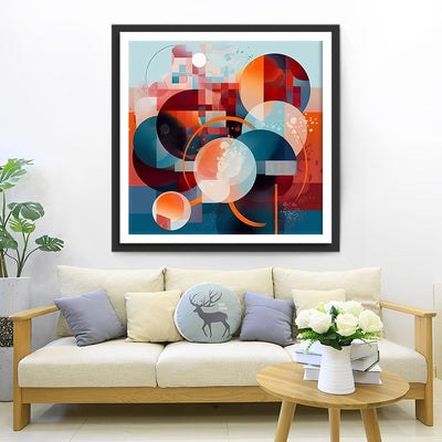 Motif Géométrique Rond Abstrait Broderie Diamant