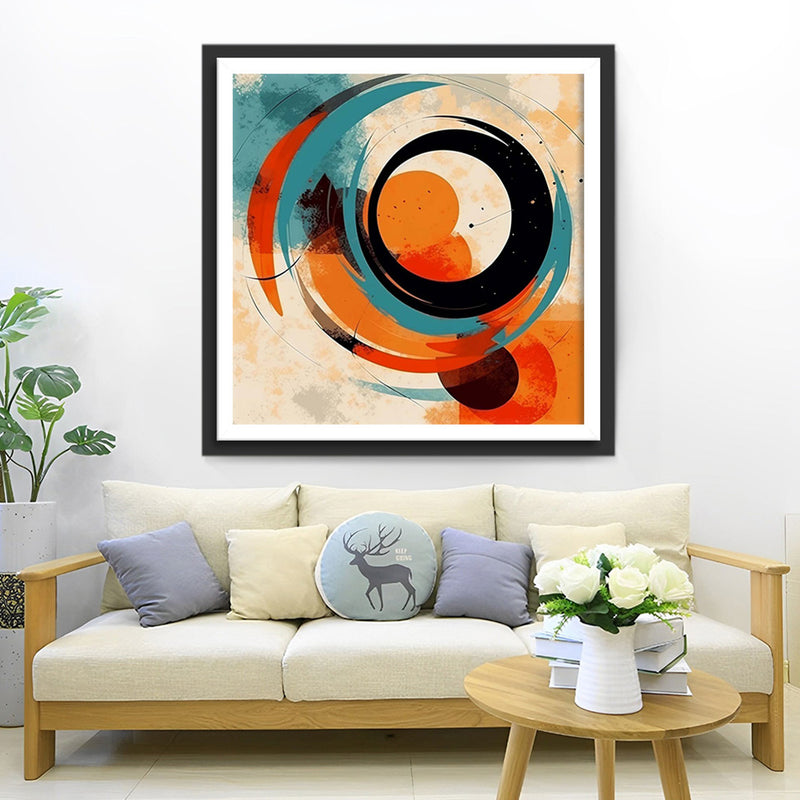 Motif Rond Abstrait Broderie Diamant