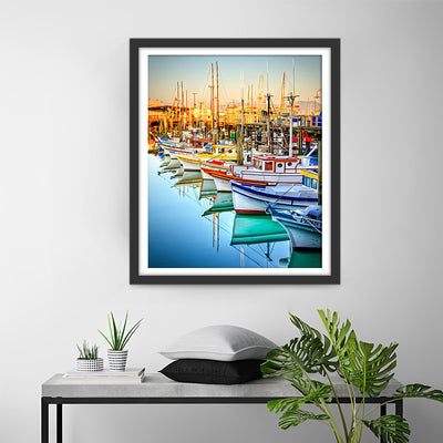 Navires Amarres au Port Broderie Diamant