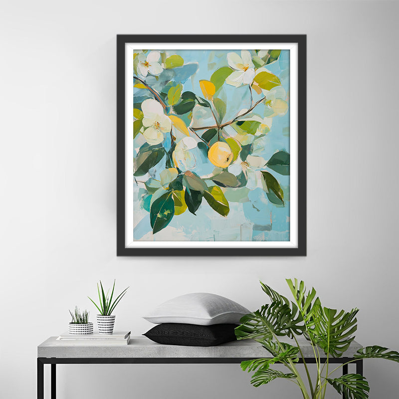 Neflier en Fleurs Broderie Diamant