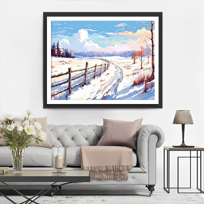 Neige et Ciel Bleu Broderie Diamant