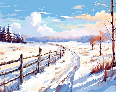 Neige et Ciel Bleu Broderie Diamant
