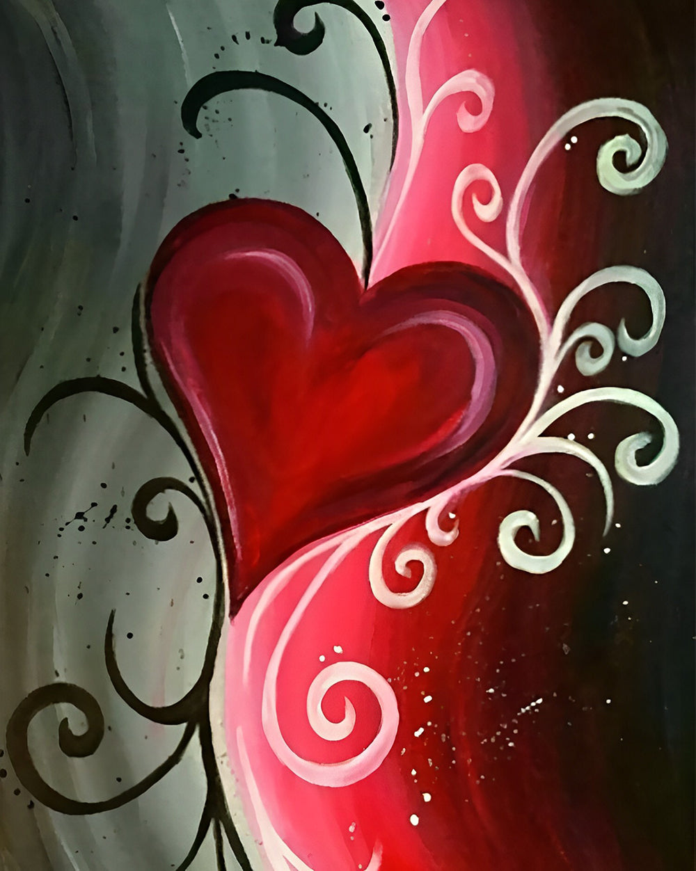 Nuage en Forme de Cœur Rouge Broderie Diamant