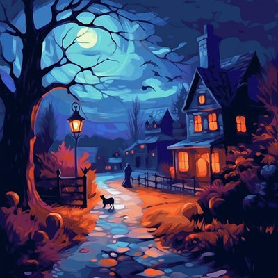 Nuit Silencieuse d’Halloween Broderie Diamant