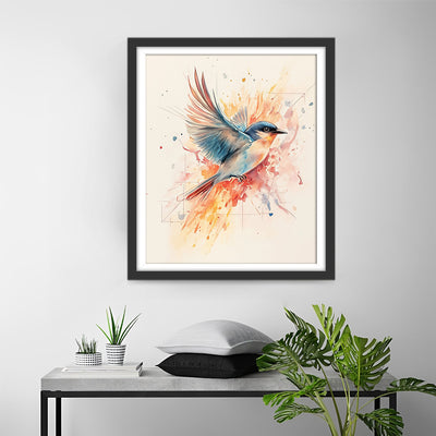 Oiseau Coloré en Vol Broderie Diamant