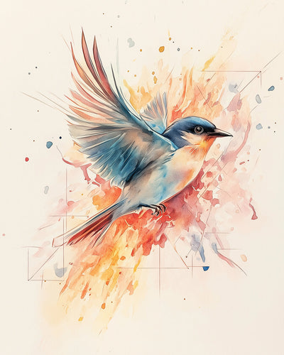 Oiseau Coloré en Vol Broderie Diamant