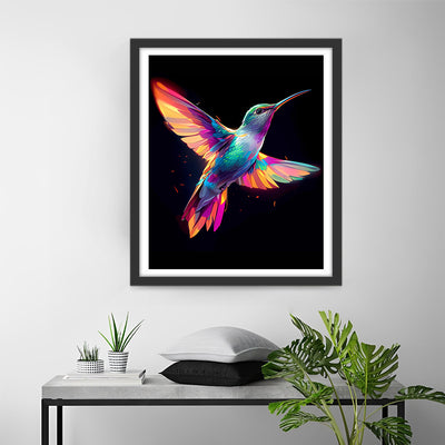 Oiseau Coloré Volant dans l’Obscurite Broderie Diamant