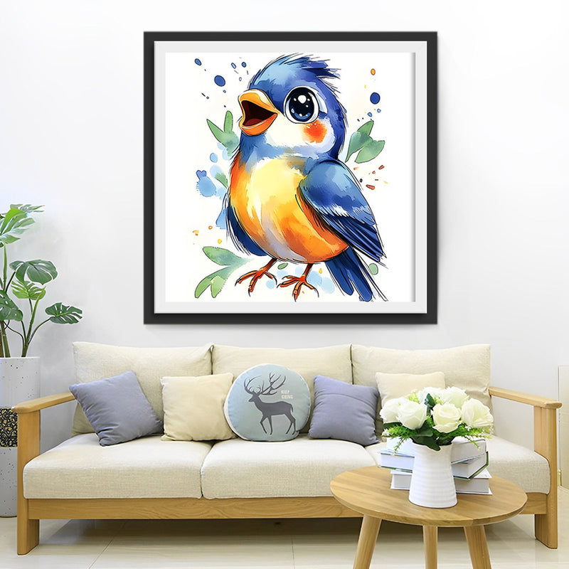 Oiseau Heureux en Train de Chanter Broderie Diamant