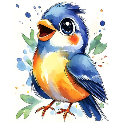 Oiseau Heureux en Train de Chanter Broderie Diamant