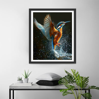 Oiseau Volant et Eau Broderie Diamant