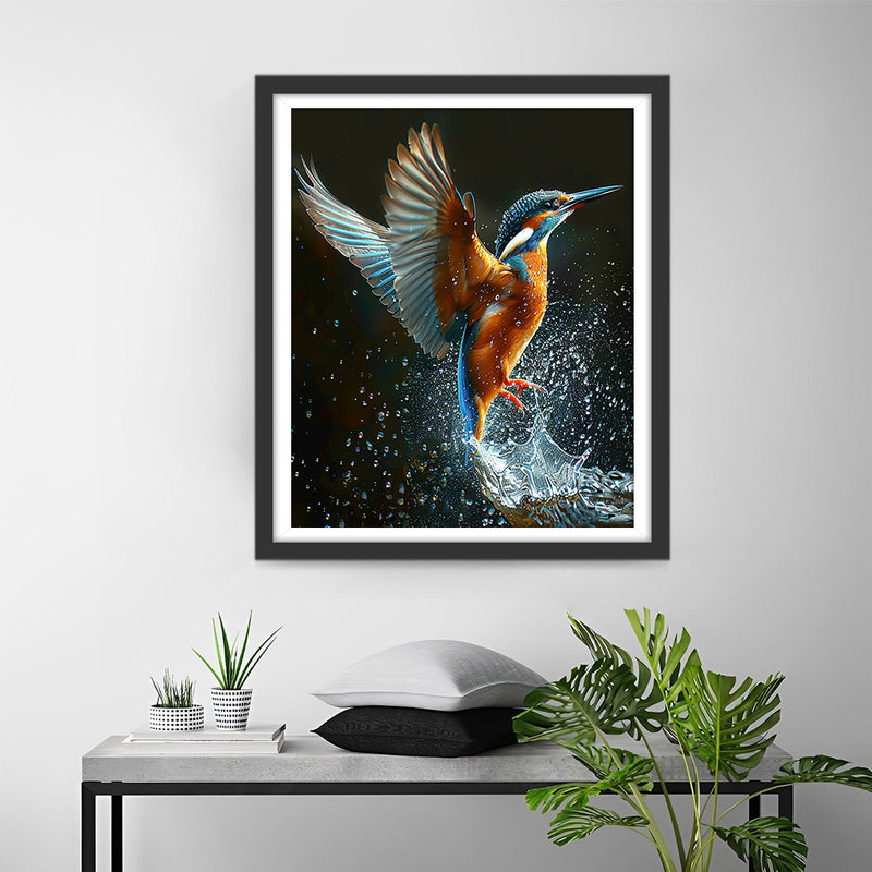 Oiseau Volant et Eau Broderie Diamant