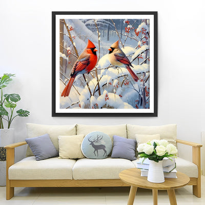 Oiseaux dans la Neige Broderie Diamant