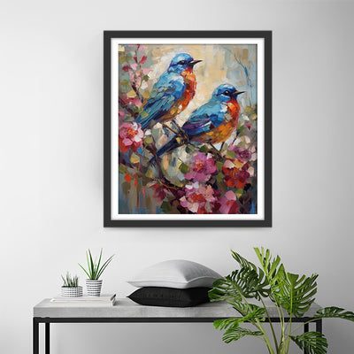 Oiseaux et Fleurs Style Peinture à l’Huile Broderie Diamant