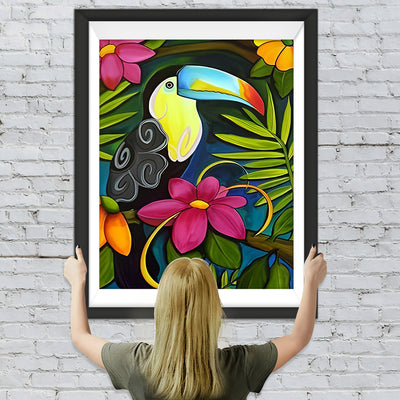 Oiseaux Toucan Toco Dessiné Broderie Diamant