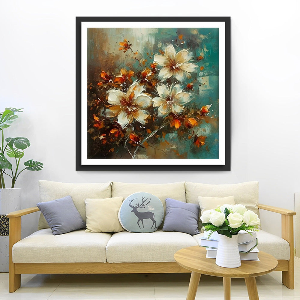 Orchidees Blanches Broderie Diamant