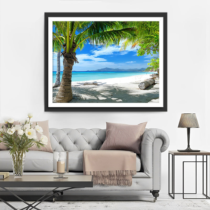 Palmiers sur la Plage Broderie Diamant