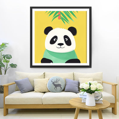 Panda de Dessin Animé Souriant Broderie Diamant