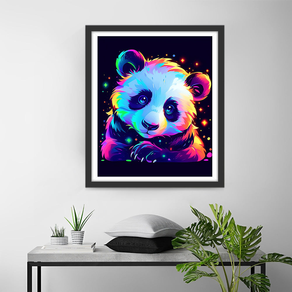 Panda Dessin Animé dans l’Obscurite Broderie Diamant