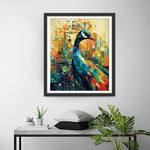 Paon Geometrique Abstrait Broderie Diamant