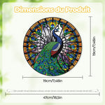 Paon Magnifique Bleu-Vert en Acrylique Pendentif Broderie Diamant