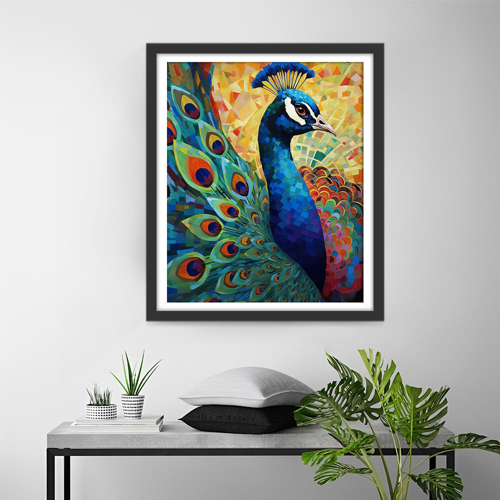 Paon Vert Broderie Diamant