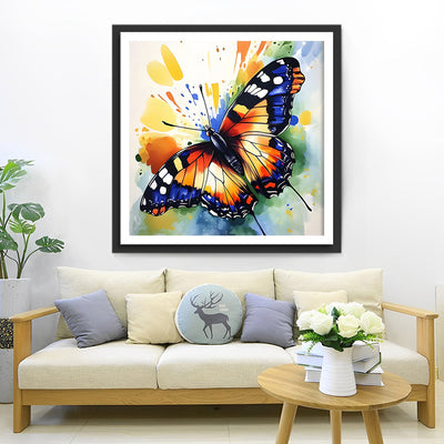 Papillon aux Ailes Déployées Broderie Diamant