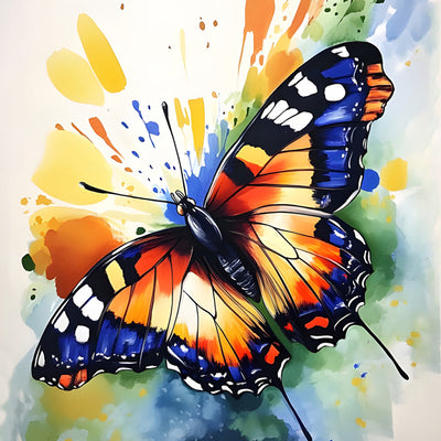 Papillon aux Ailes Déployées Broderie Diamant