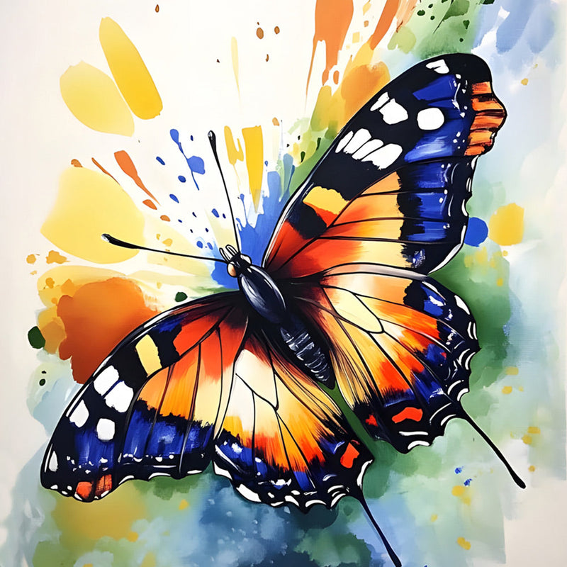 Papillon aux Ailes Déployées Broderie Diamant