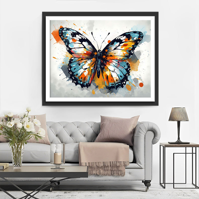 Papillon en Aquarelle Broderie Diamant