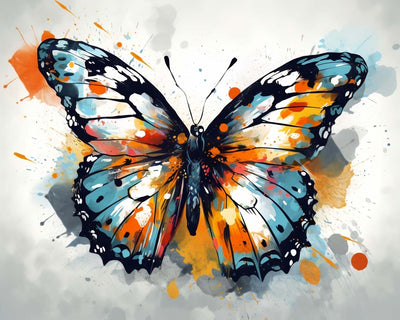 Papillon en Aquarelle Broderie Diamant