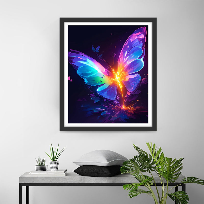 Papillon Lumineux dans l’Ombre Broderie Diamant