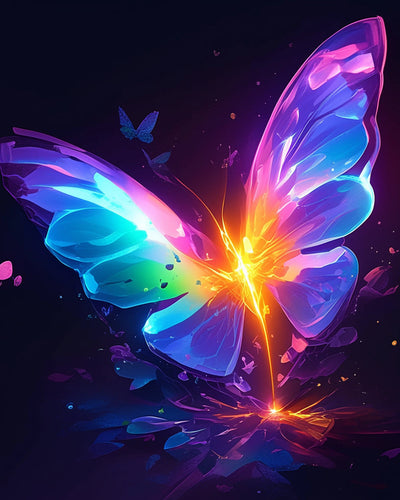 Papillon Lumineux dans l’Ombre Broderie Diamant