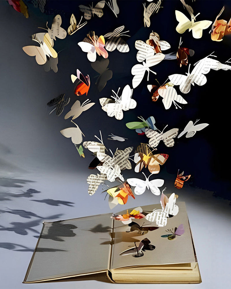 Papillons de Livre Broderie Diamant