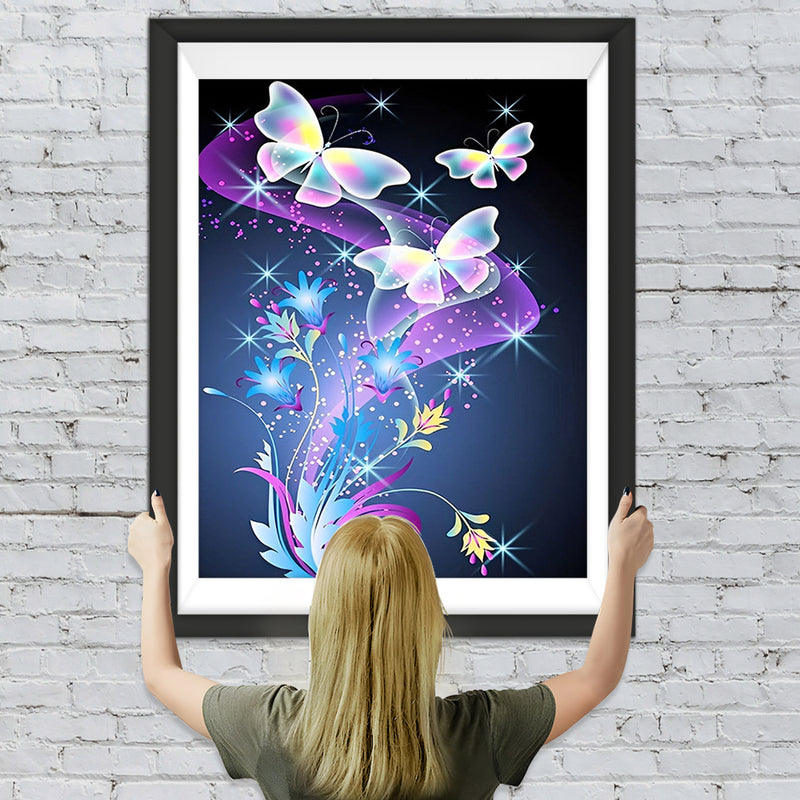 Papillons Fantastiques Volant Broderie Diamant