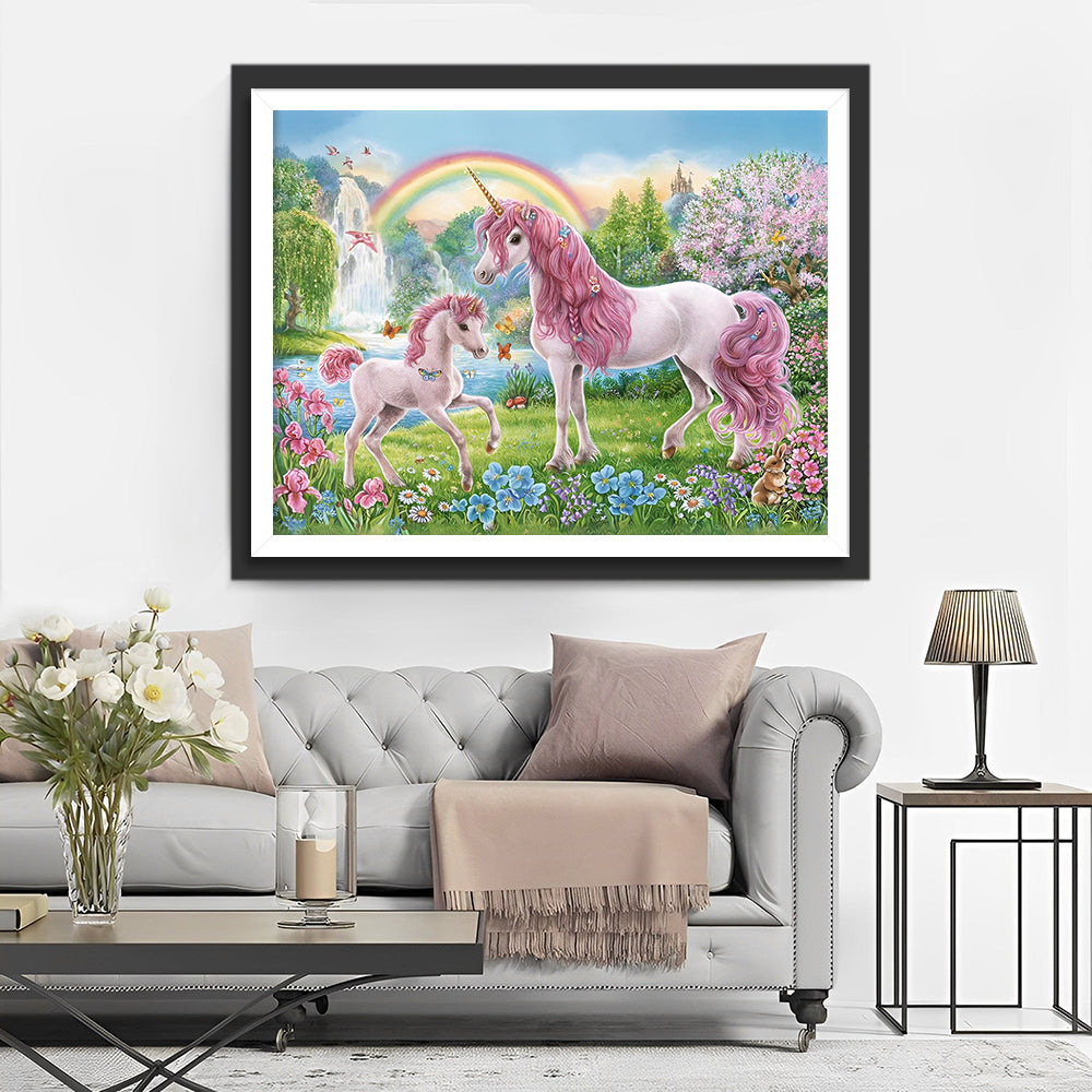 Paradis Arc-en-Ciel des Licornes Broderie Diamant