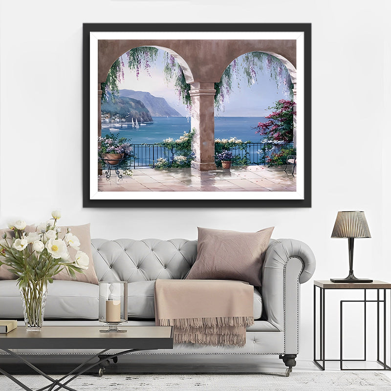 Paysage Marin Broderie Diamant